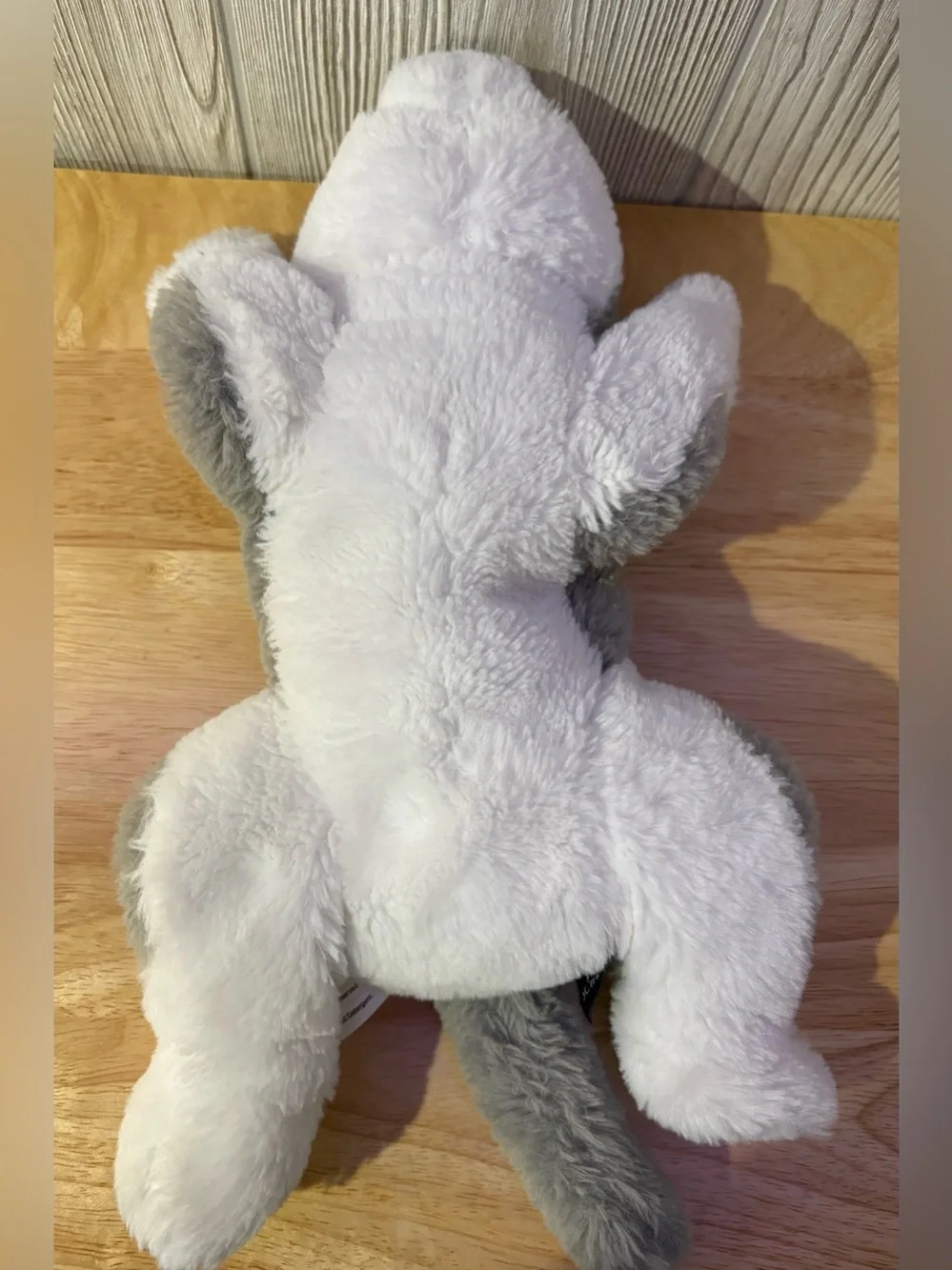 FAO Schwarz Gray White Husky Wolf Plush Stuffed Animal Soft Toy